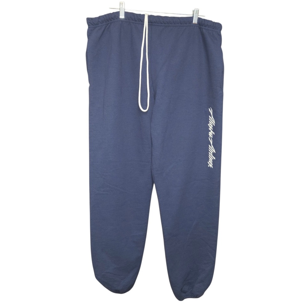 Jerzees Super Sweats Alaska Airlines Sweatpants Men 2XL Navy Blue NuBlend Fleece